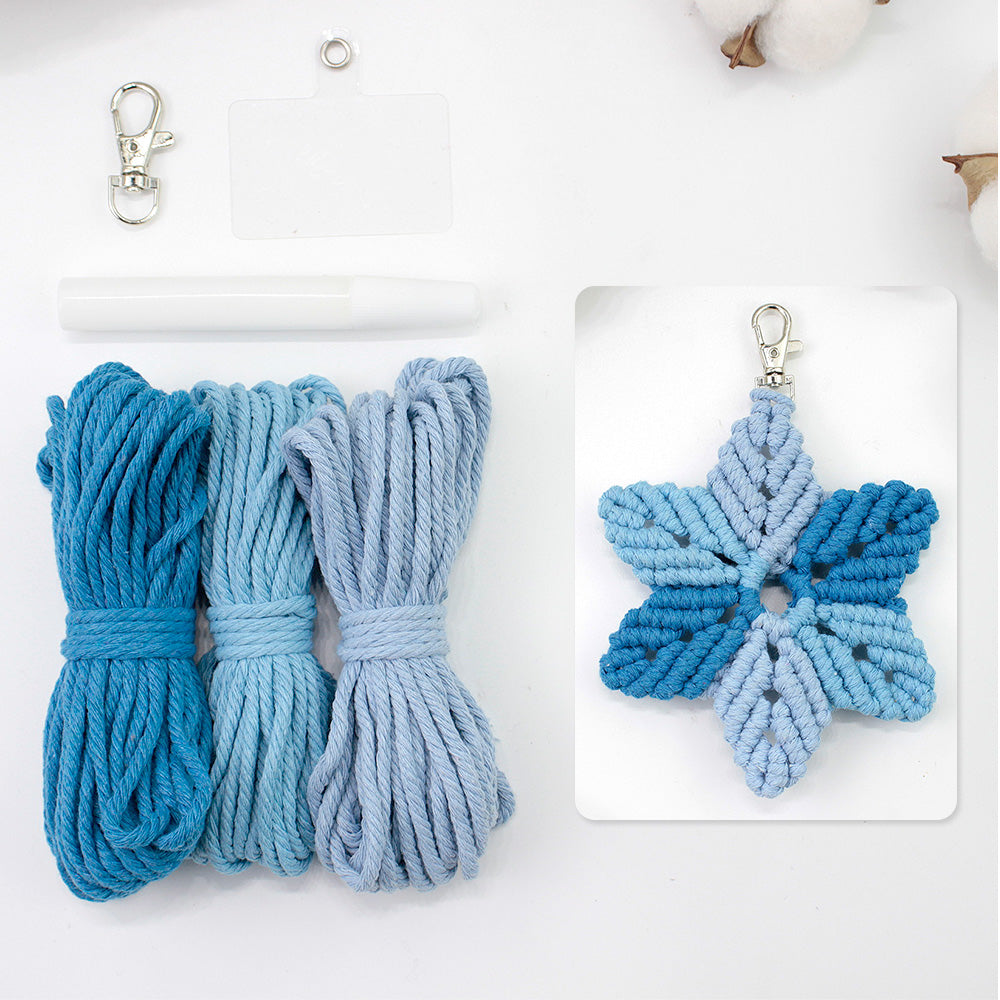 Hexagon Star Pendant Keychain Weaving Kit Macrame Kit | Multi-Colors | Simple & Elegant | Keychain/Decor | Beginner DIY Set