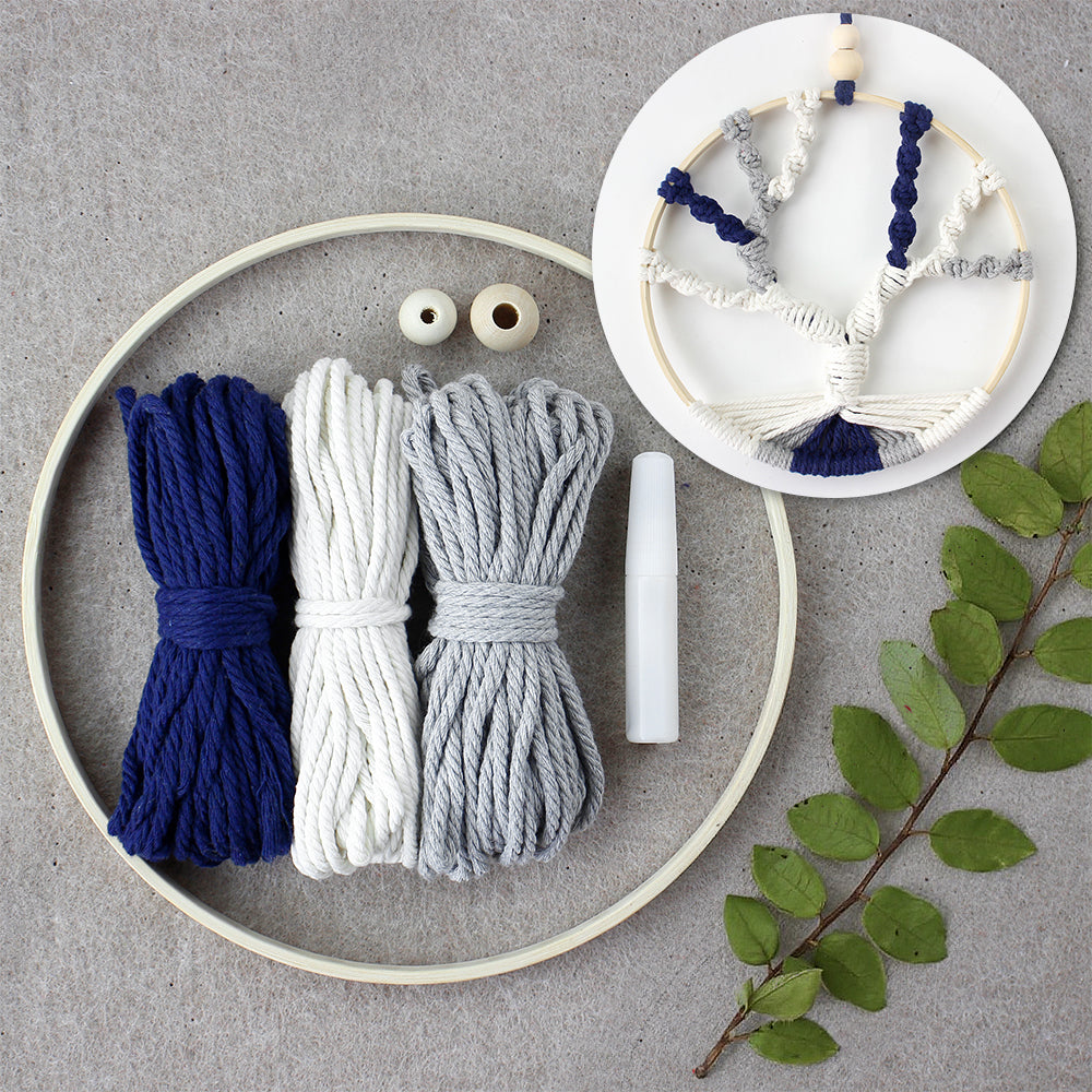 Macrame Kit Tree of Life Ring Weaving Kit | Bohemian Hanging Ring | Solid/Multi-Color | Wall Decor | Beginner Weaving | Handmade Gift