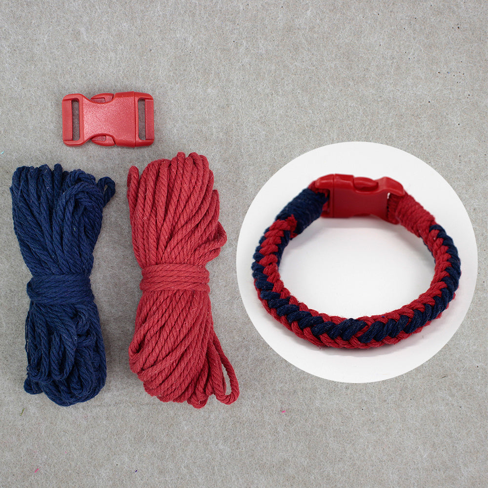 Macrame Kit 8-Strand Pet Collar Weaving Kit | 2-Color Intertwined | Adjustable Length | Pet Accessory | Beginner-Friendly