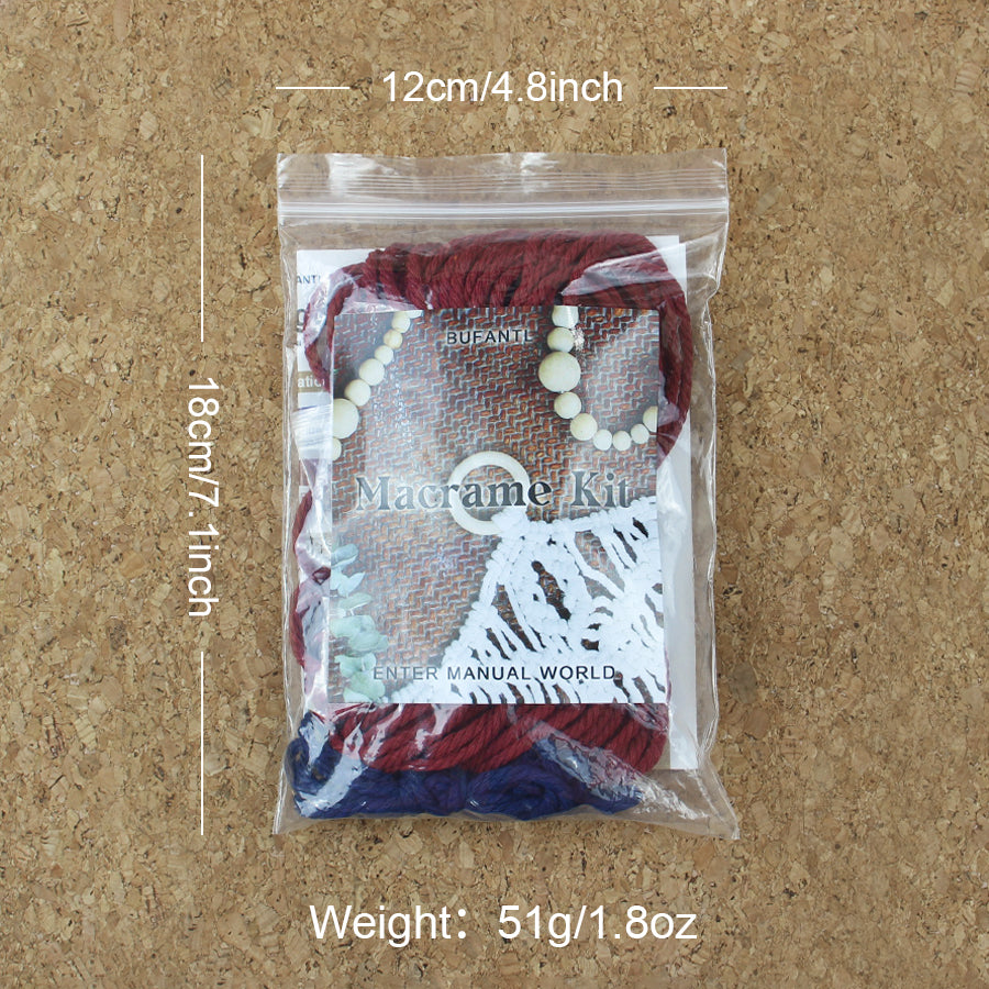 Macrame Kit Drawstring Earphone Bag Weaving Kit | Bohemian Style | Hangable on Big Bags | Beginner-Friendly
