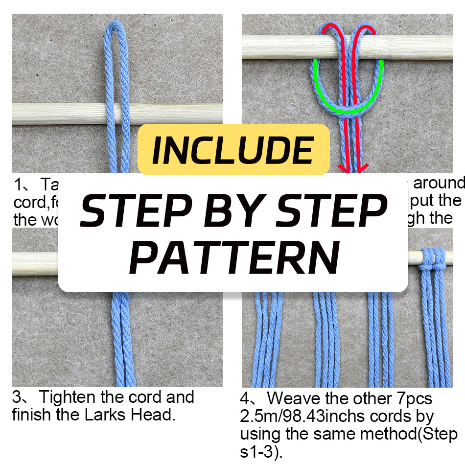 Wooden Bead Wall-Mounted Bookshelf Weaving Kit Macrame Kit | Wall Decor | Home Decor | Wall Bookshelf | Beginner-Friendly| Bohemian Style