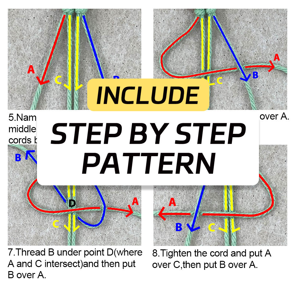 Macrame Kit Long Tassel Small Plant Hanger Weaving Kit | For Small-Medium Pots | Hanging Design | Space-Saving | Beginner-Friendly