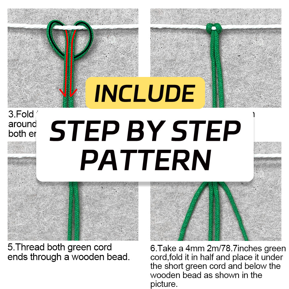 Macrame Kit Christmas Tassel Tree Banner DIY Set - Beginner-Friendly, Layered Coil Design, Home Living Room/Christmas Tree Decoration, Holiday Handmade Gift, Christmas Banner Decoration