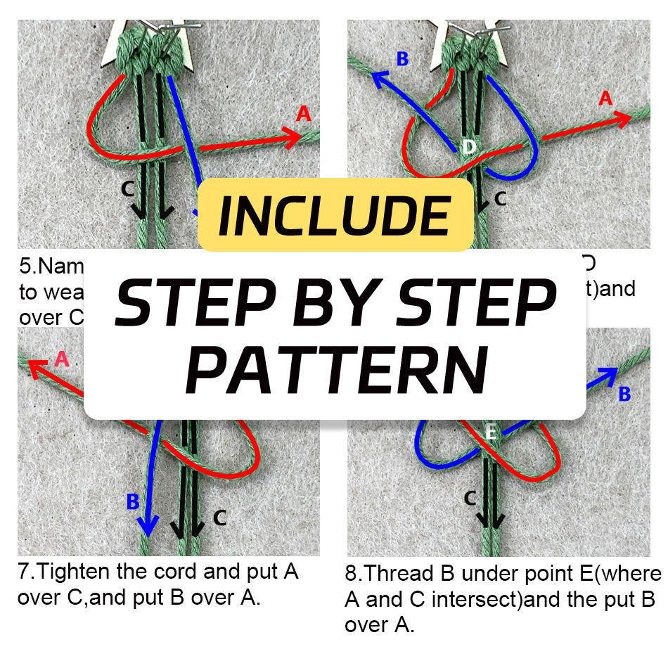 Beginner-Friendly DIY Wooden Bead Christmas Tree Macrame Kit - Holiday Decoration Pendant, Home & Car Christmas Ornament
