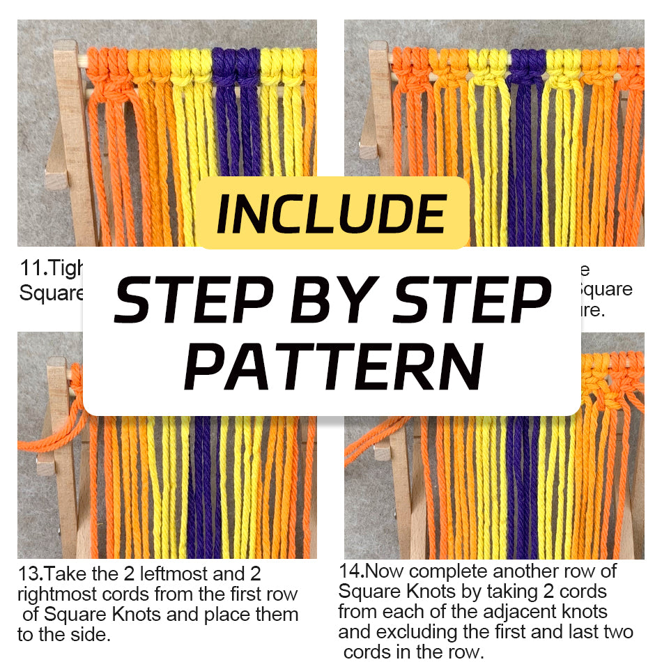 Macrame Kit Beach Chair Phone Stand Weaving Kit | 7/4-Color Option | Stable Unique Shape | Small Decor | Beginner-Friendly| Phone Lounger