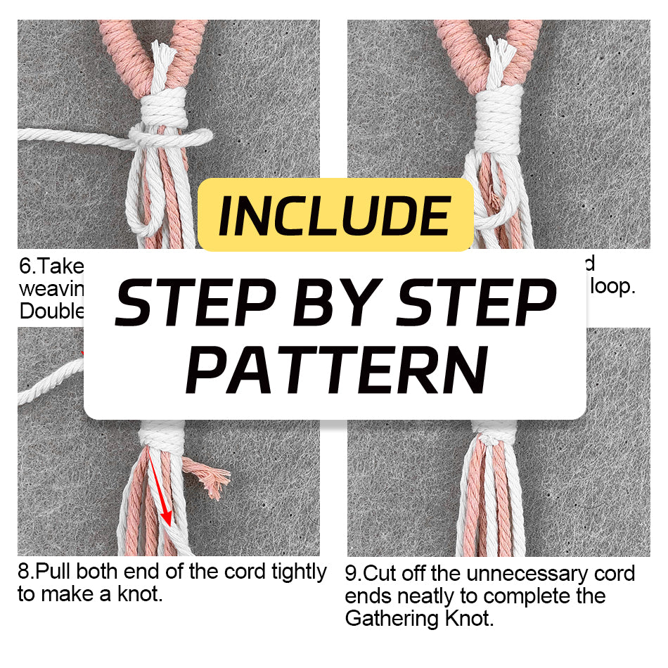 Macrame Kit Beaded Curtain Tieback Weaving Kit | Contrast Color Design | Wooden Bead Curtain Tieback | Curtain Organizer | Beginner Weaving
