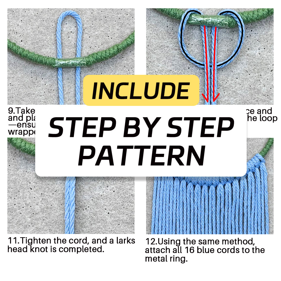 Macrame Kit Round Storage Basket Weaving Kit | Bohemian Style | Wall-Mounted Storage | Shelf | Beginner Weaving
