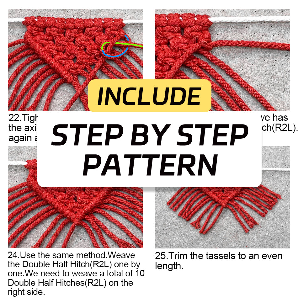 Festive Macrame Bunting Kit - Beginner DIY Christmas Banner, Macrame Garland, Home & Holiday Decoration Gift Beginner-Friendly
