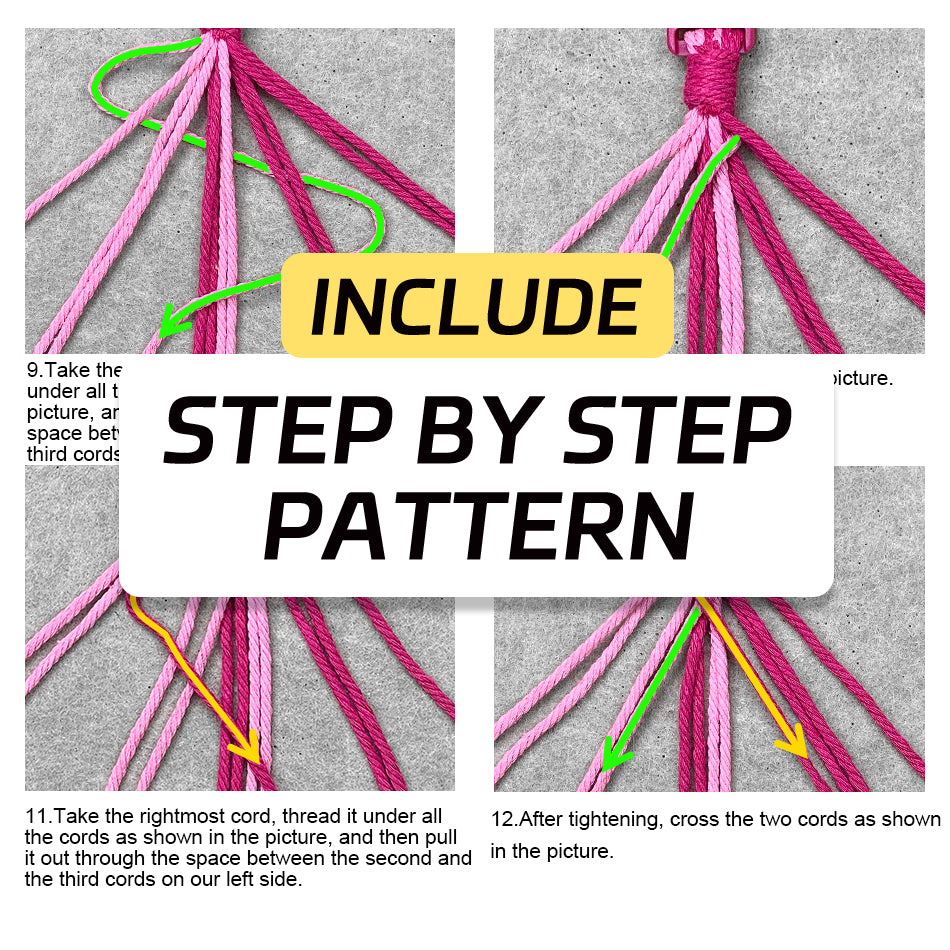 Macrame Kit 8-Strand Pet Collar Weaving Kit | 2-Color Intertwined | Adjustable Length | Pet Accessory | Beginner-Friendly