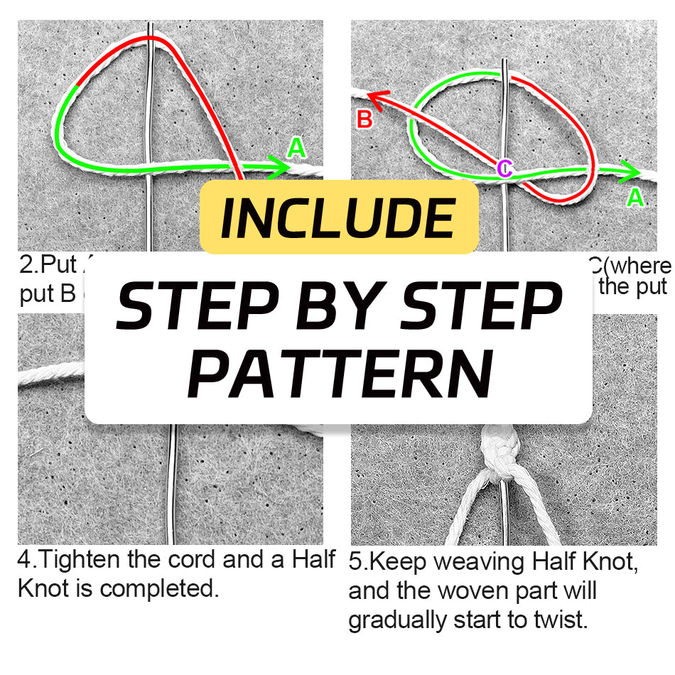 Gradient Half-Knot Christmas Tree Weaving Kit Macrame Kit | Polyester Rope | Holiday DIY Gift | Home Decor | Beginner-Suitable | Tabletop Decor