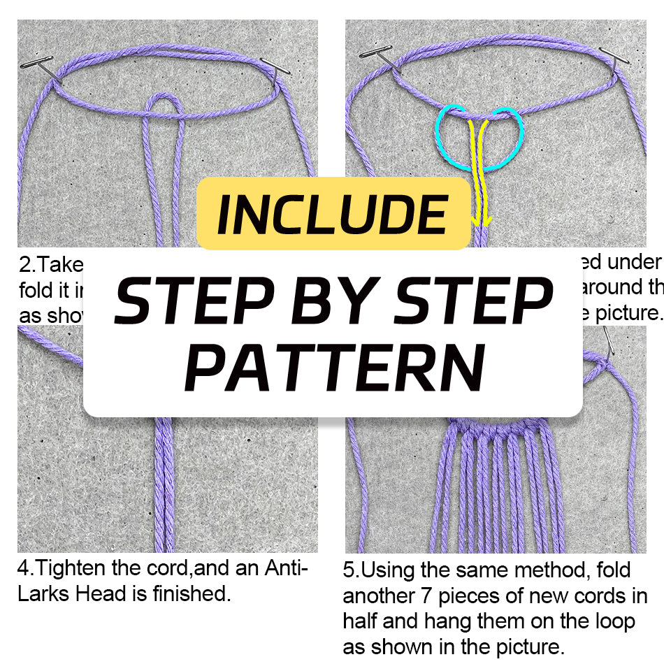 DIY Enthusiasts Mini Storage Hanger Macrame Kit | Cute Wooden Bead Plant Net Bag Weaving Kit | Home Decoration Hanging Basket