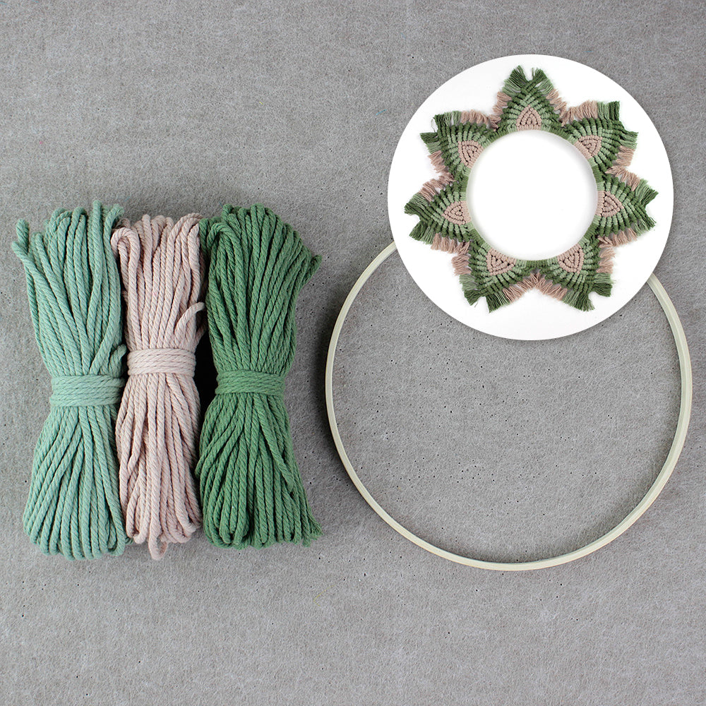 Macrame Kit Mandala Ring Macrame Kit | 3-Color Combination | Bedroom/Living Room Decor | Beginner-Friendly | DIY Gift