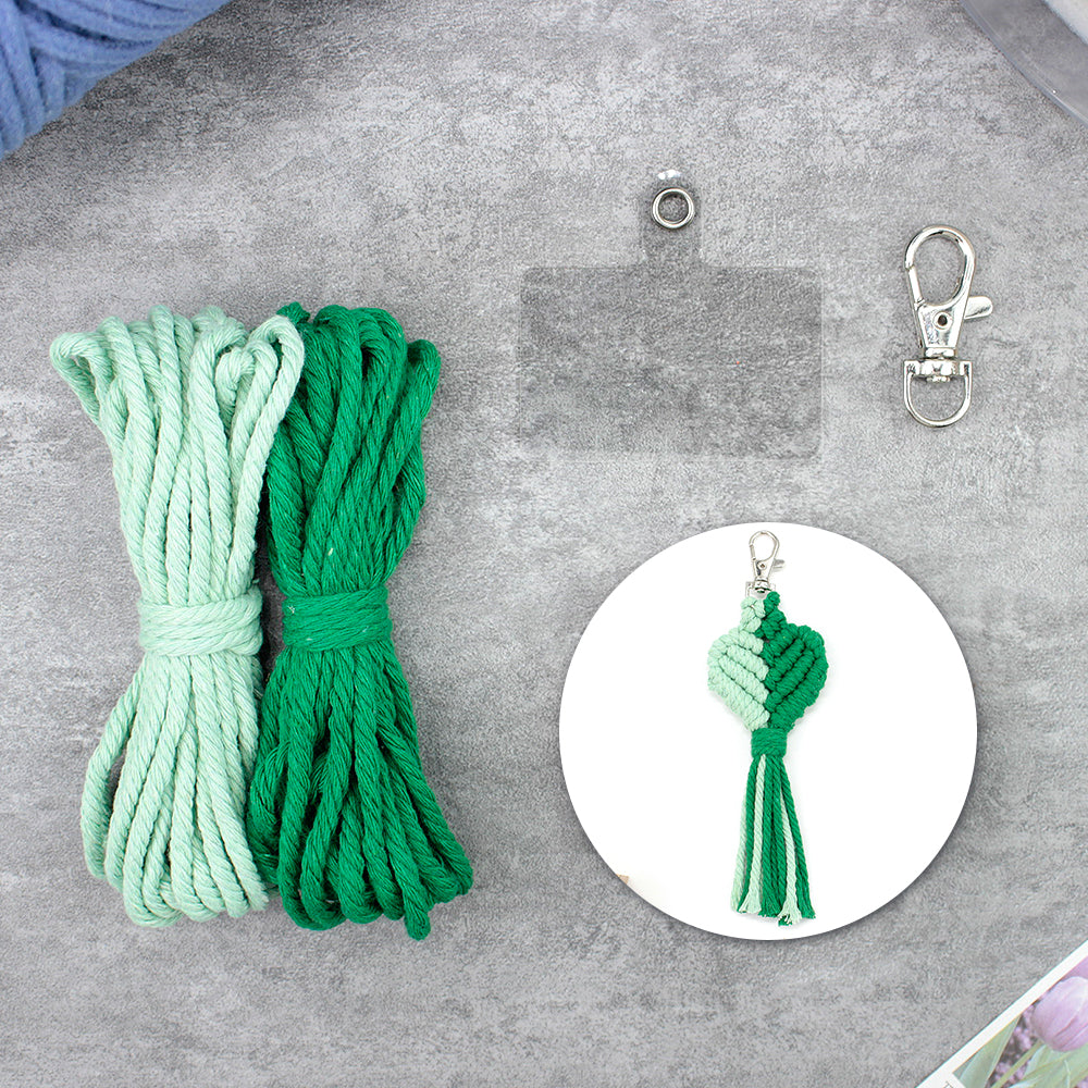 Macrame Keychain DIY Kit - Heart-Shaped Handmade Weaving Supplies with English Tutorial | Craft Set