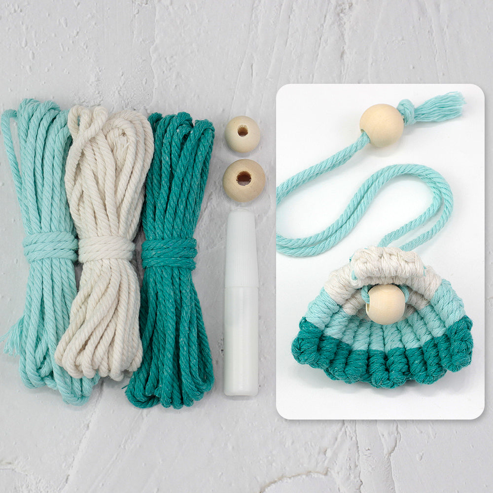 Macrame Kit Shell Bookmark Weaving Kit | 3D Gradient | Bag Charm/Curtain Tie | Beginner Weaving | Home Decor