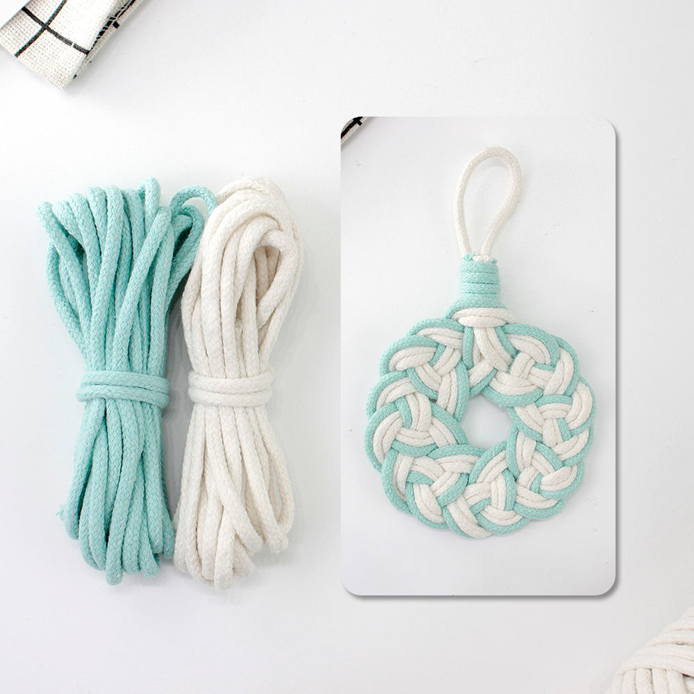 Macrame Kit Round Lace Coaster Weaving Kit | Light Color Elegance | Color Edging | Heat Pad | Beginner Weaving | Fits Most Cups