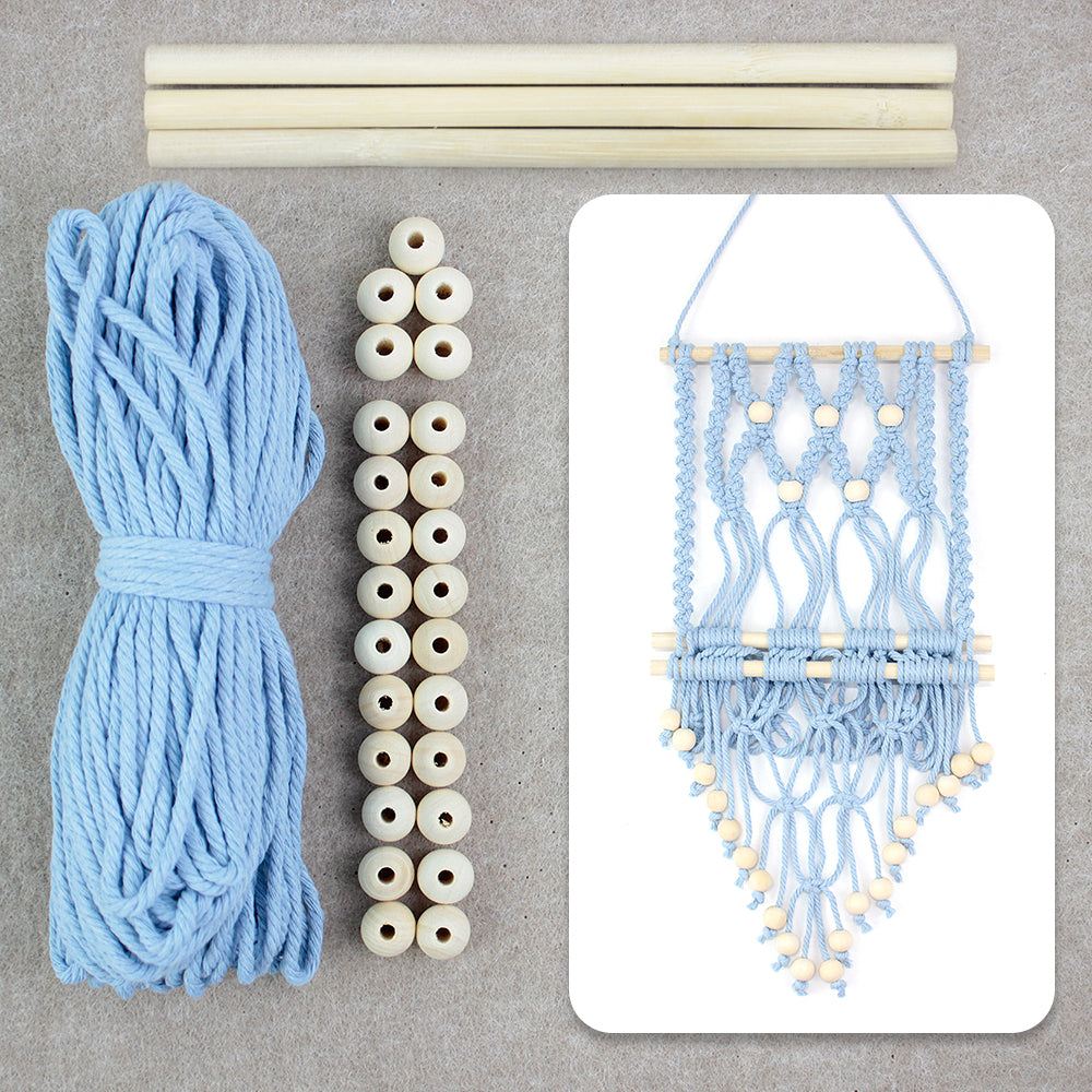 Wooden Bead Wall-Mounted Bookshelf Weaving Kit Macrame Kit | Wall Decor | Home Decor | Wall Bookshelf | Beginner-Friendly| Bohemian Style