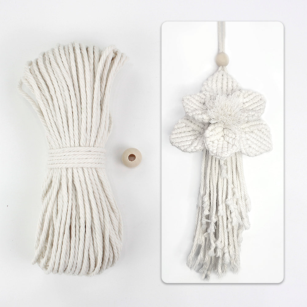 Lotus Flower Macrame DIY Kit - Handmade Weaving Supplies with English Tutorial | Zen Craft Set