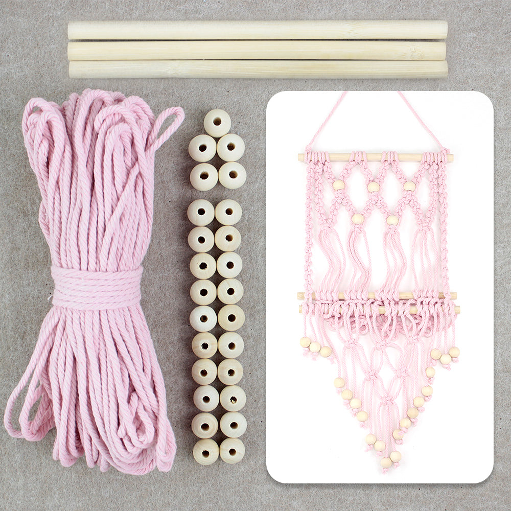 Wooden Bead Wall-Mounted Bookshelf Weaving Kit Macrame Kit | Wall Decor | Home Decor | Wall Bookshelf | Beginner-Friendly| Bohemian Style
