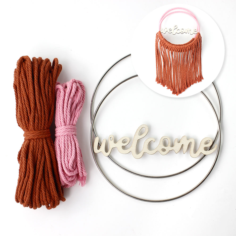 Macrame Kit Round Storage Basket Weaving Kit | Bohemian Style | Wall-Mounted Storage | Shelf | Beginner Weaving