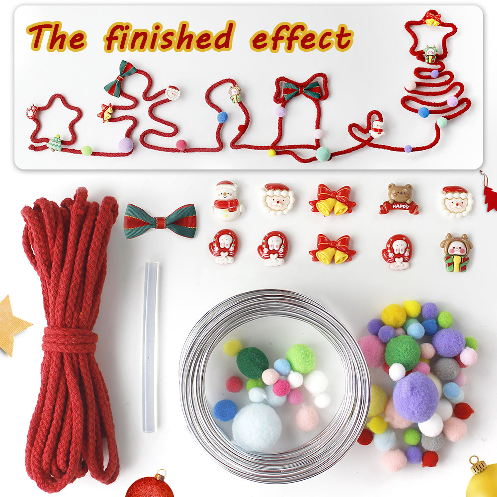 Macrame Kit Wire Christmas Pattern Weaving Kit | Multi-Shape Option | Single/Combined Making | Tabletop Decor | Beginner-Friendly