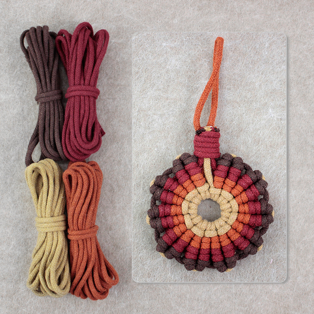 Sunflower Coaster Weaving Kit Macrame Kit | Hangable Decoration | Fits Most Cups | Heat Pad | Beginner-Friendly| Heat-Resistant Table Guard