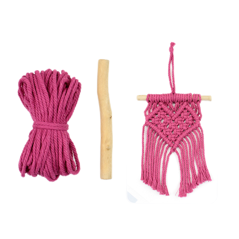 Macrame Kit Mini Love Tapestry Weaving Kit | Driftwood+Fringes | Car Mirror/Home Decor | Beginner-Friendly
