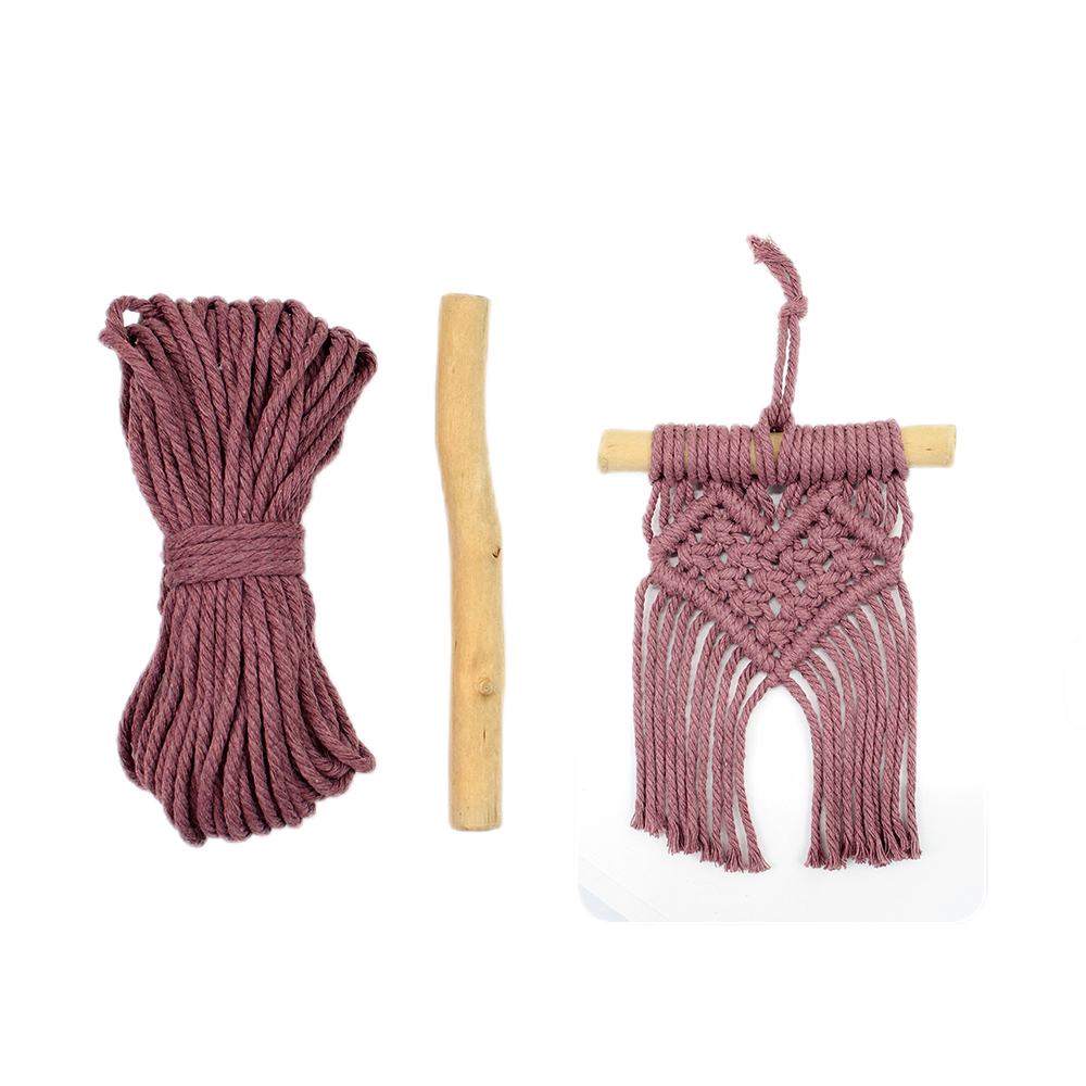 Macrame Kit Mini Love Tapestry Weaving Kit | Driftwood+Fringes | Car Mirror/Home Decor | Beginner-Friendly