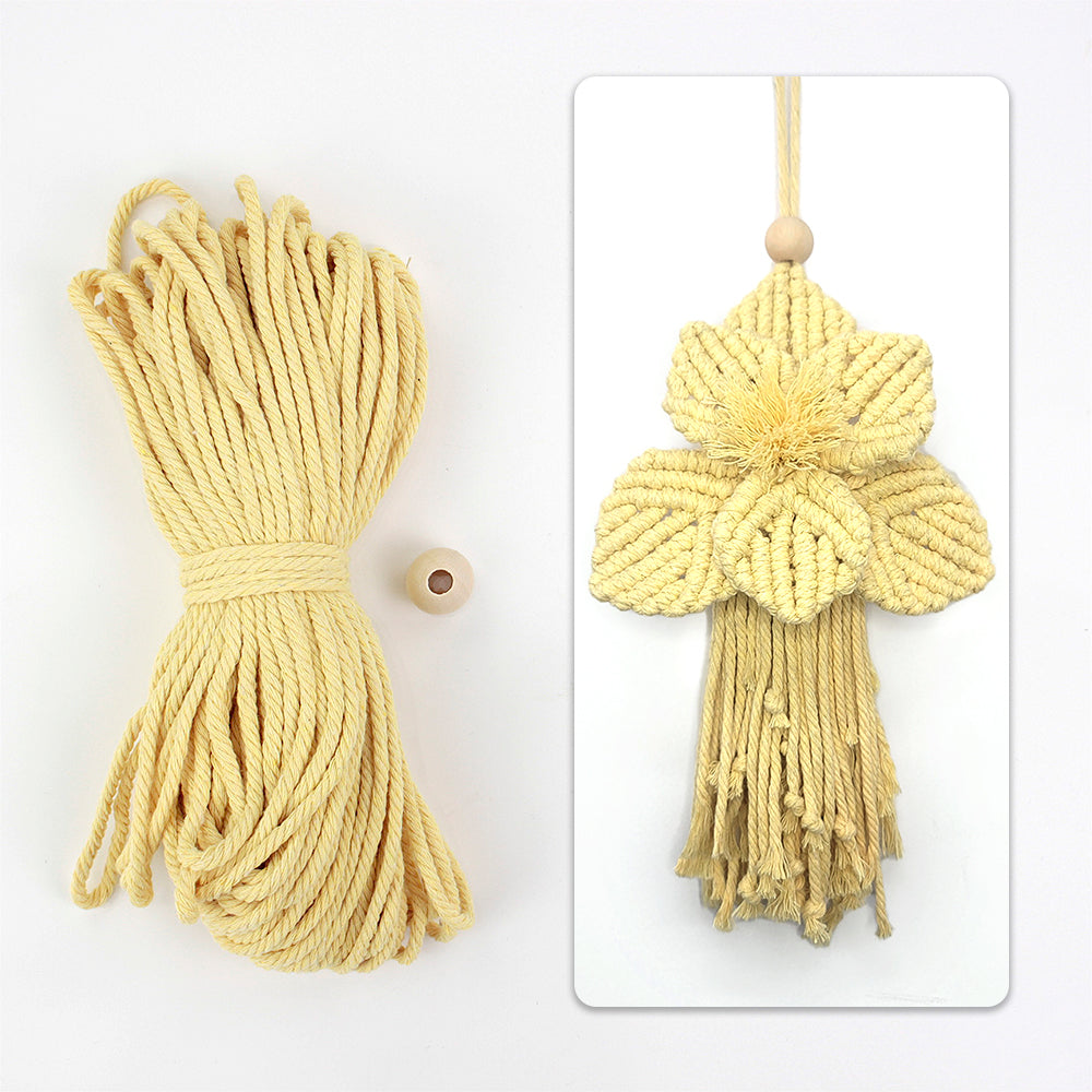 Lotus Flower Macrame DIY Kit - Handmade Weaving Supplies with English Tutorial | Zen Craft Set