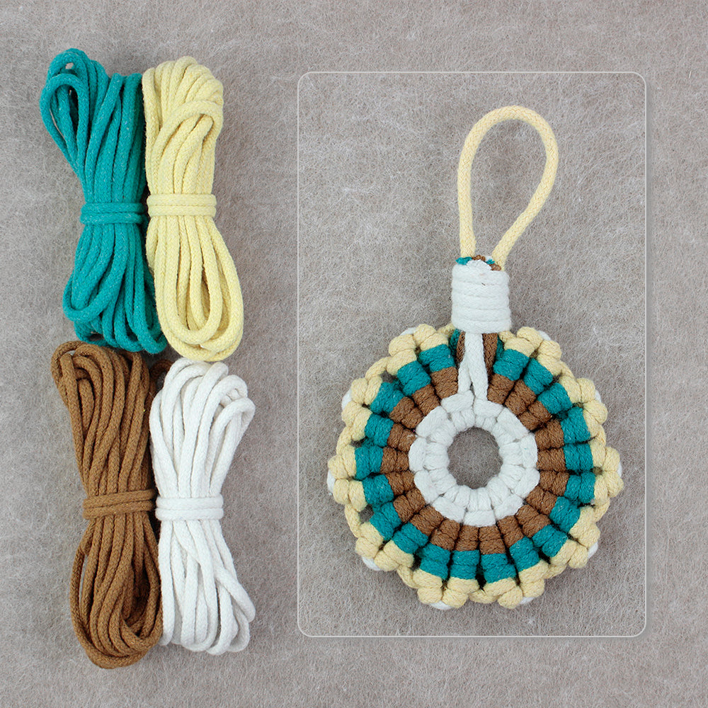 Sunflower Coaster Weaving Kit Macrame Kit | Hangable Decoration | Fits Most Cups | Heat Pad | Beginner-Friendly| Heat-Resistant Table Guard