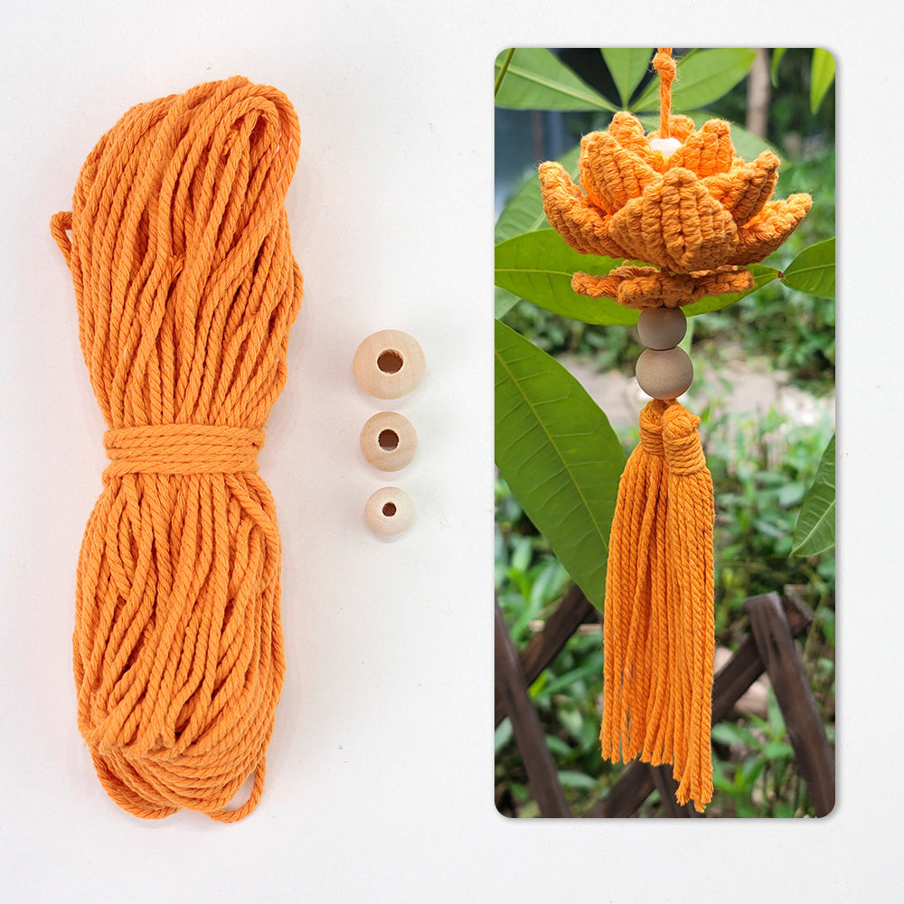 Macrame Kit Lotus Pendant Weaving Kit | 3D Petals | Car Ornament/Home Decor | Beginner Weaving| Handmade Gift