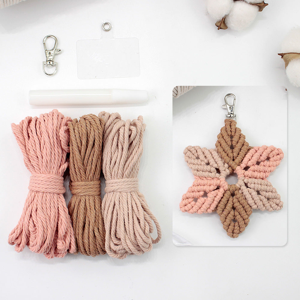 Hexagon Star Pendant Keychain Weaving Kit Macrame Kit | Multi-Colors | Simple & Elegant | Keychain/Decor | Beginner DIY Set