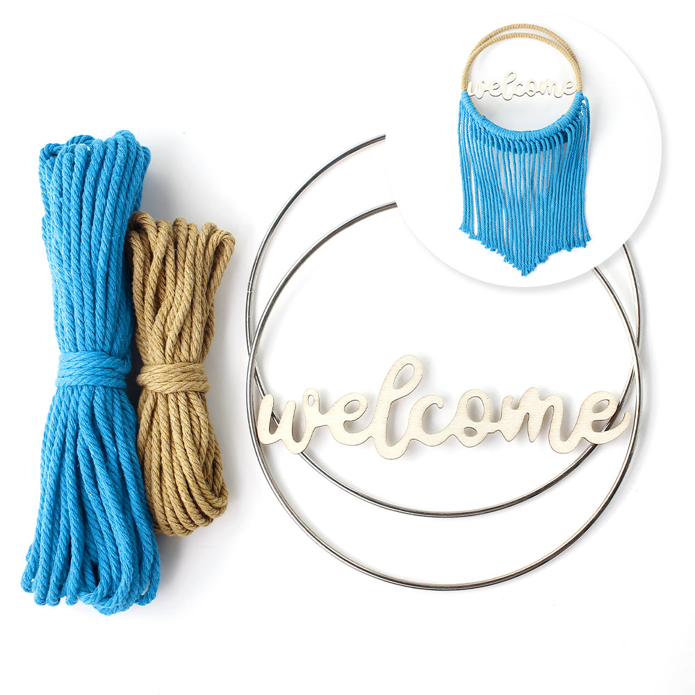 Macrame Kit Round Storage Basket Weaving Kit | Bohemian Style | Wall-Mounted Storage | Shelf | Beginner Weaving