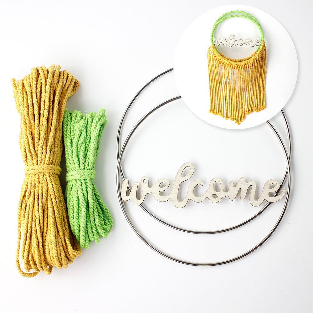 Macrame Kit Round Storage Basket Weaving Kit | Bohemian Style | Wall-Mounted Storage | Shelf | Beginner Weaving