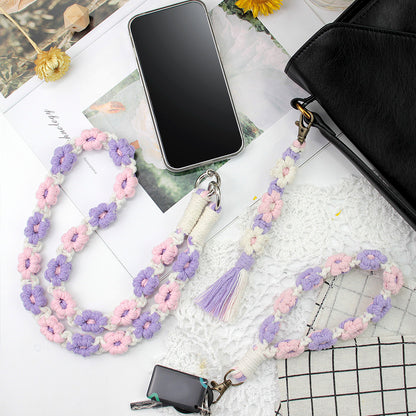 Macrame Kit Daisy Keychain Wristband Lanyard Combo Kit | Contrast/Fresh Colors | Anti-Lost String | Beginner Weavinggift wrapping