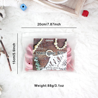 Macrame Kit 4-Strand Braid Keychain Combo Kit | Anti-Lost String/Bag Strap | English Tutorial | Beginner-Friendly | Handmade Gift