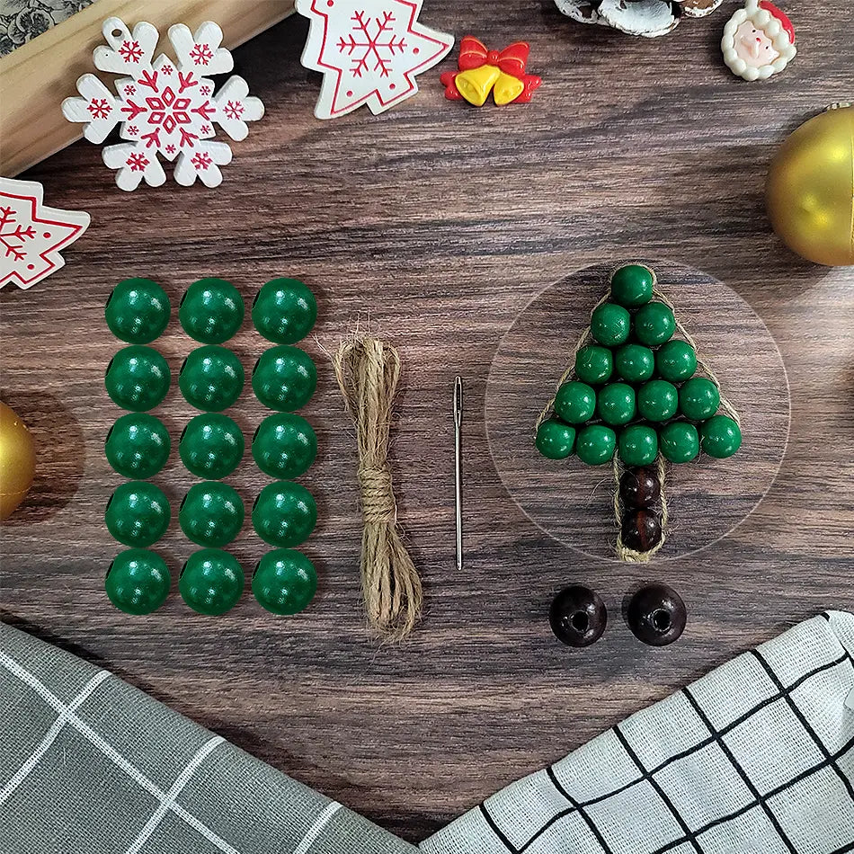 Macrame Kit for Beginners | DIY Christmas Wooden Bead Tree Macrame Craft Kit