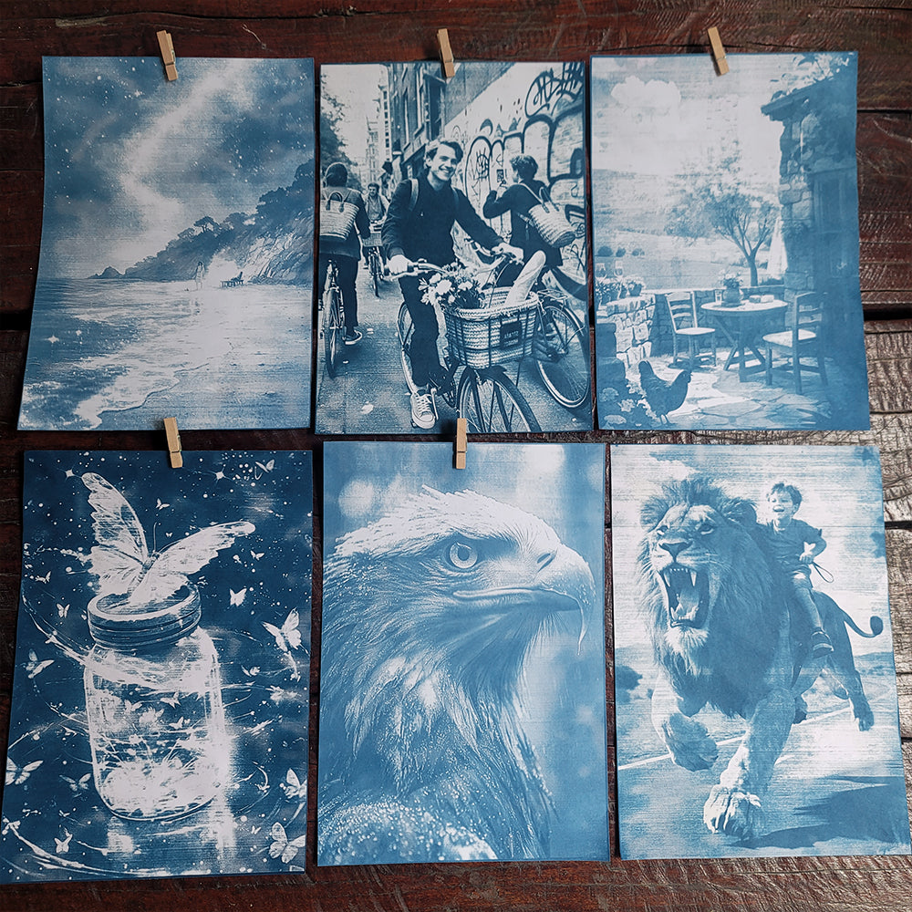 Cyanotype Set A4 Blank Cyanotype Film Kit 10-Sheet Value Pack Custom Printable Patterns For Advanced DIY/Photography Enthusiasts