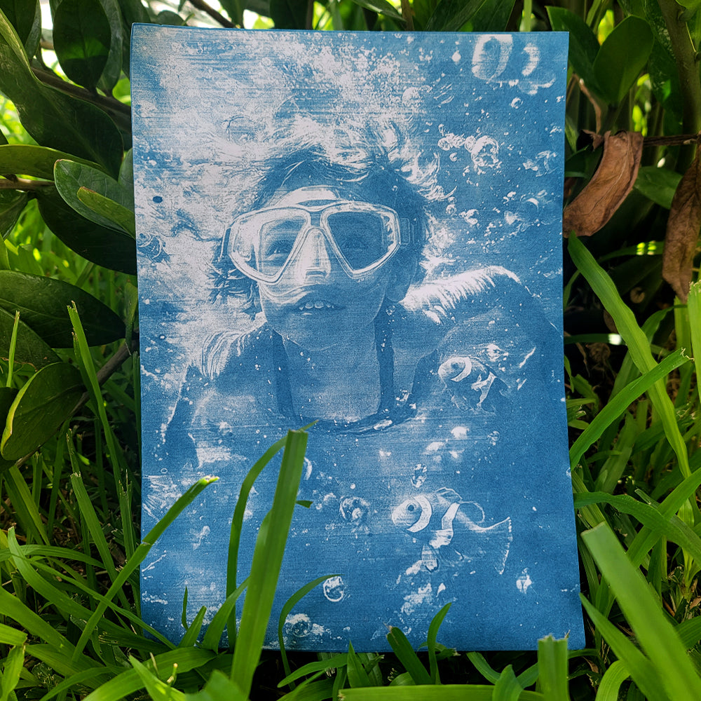 Cyanotype Set A4 Blank Cyanotype Film Kit 5-Sheet Trial Pack Custom Printable Patterns For Advanced DIY/Photography Enthusiasts