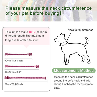 Macrame Kit 8-Strand Pet Collar Weaving Kit | 2-Color Intertwined | Adjustable Length | Pet Accessory | Beginner-Friendly