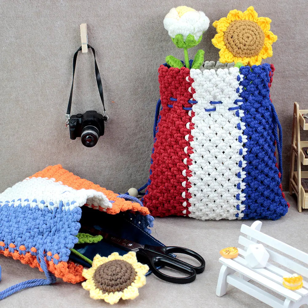 Macrame Kit for Beginners | DIY Macrame Drawstring Storage Pouch Craft Kit