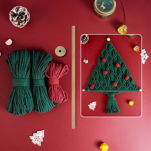 Christmas Tree Ornament Weaving Kit Macrame Kit | Colored Ball Decor | Home Use | Holiday DIY Gift | Beginner-Suitable