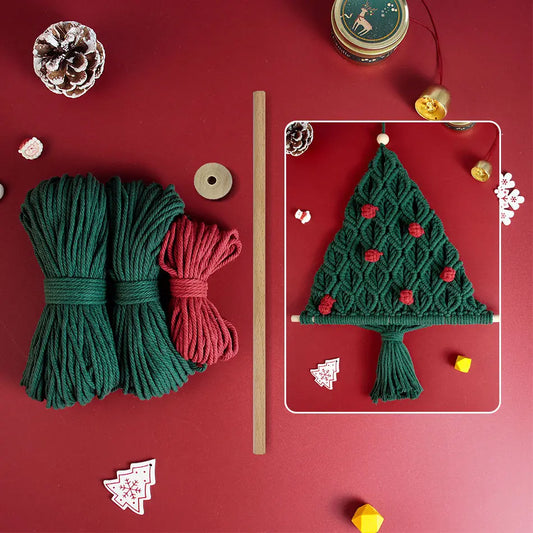 Macrame Kit for Beginners | DIY Christmas Tree Tapestry Macrame Craft Kit