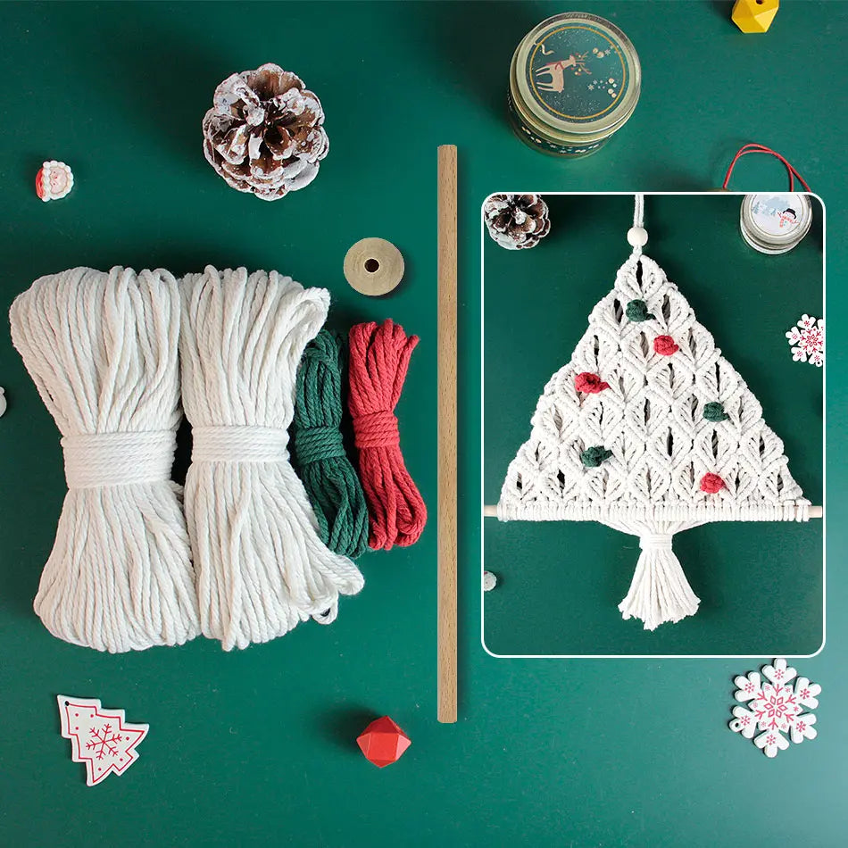 Macrame Kit for Beginners | DIY Christmas Tree Tapestry Macrame Craft Kit