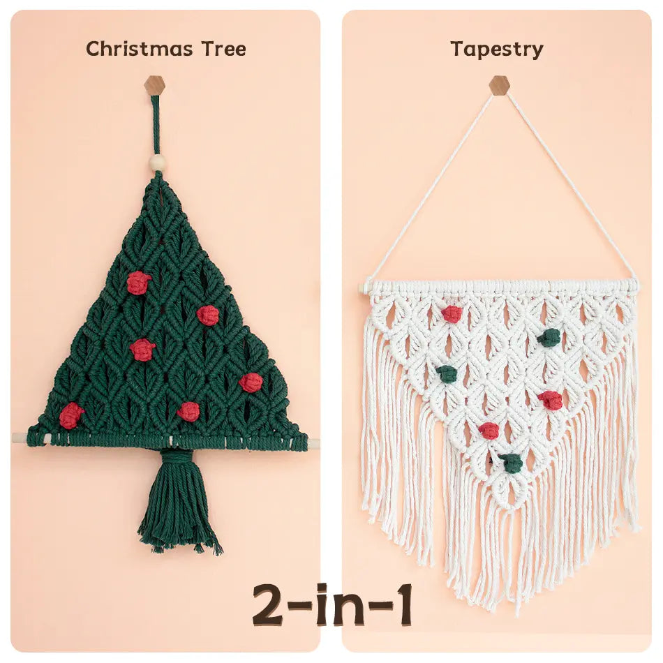Macrame Kit for Beginners | DIY Christmas Tree Tapestry Macrame Craft Kit
