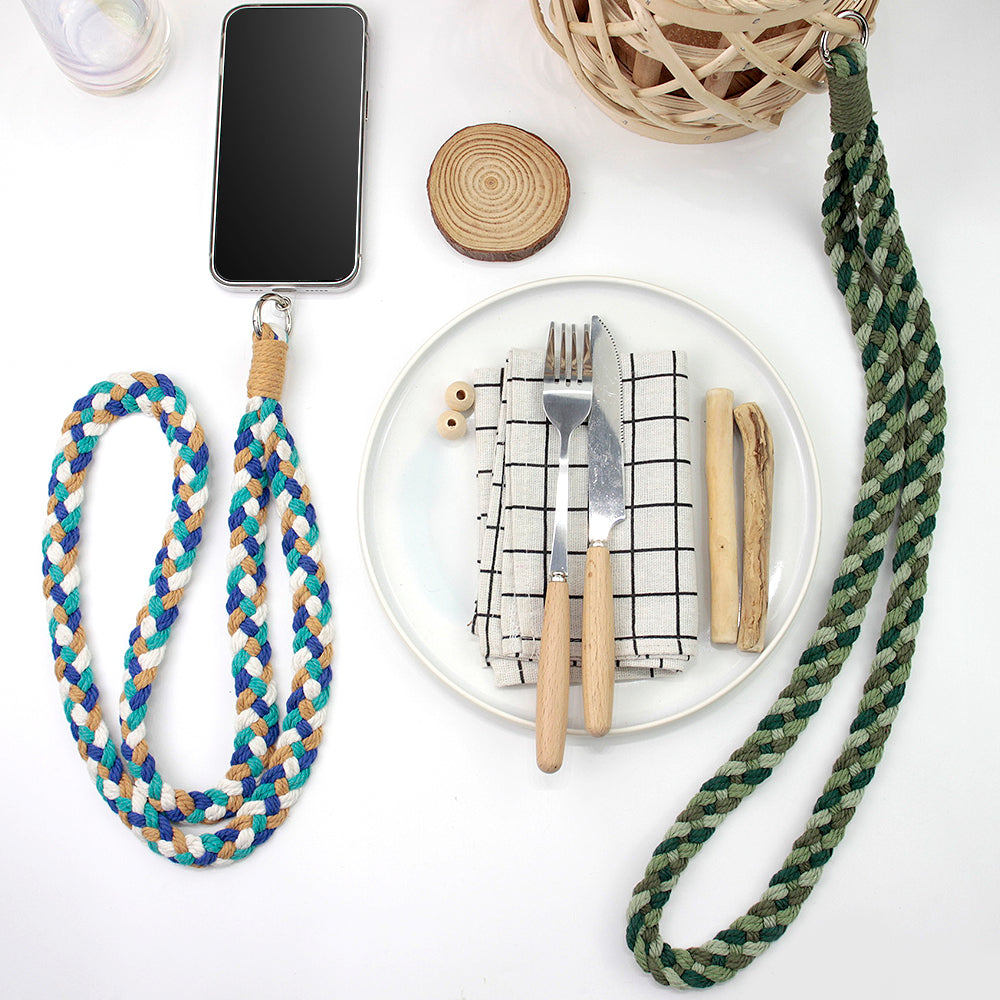 4-Strand Braid Lanyard/Keychain Weaving Kit Macrame Kit | Multi-Colors | Simple Elegant | Anti-Lost Strap/Bag Charm | Beginner DIY Set