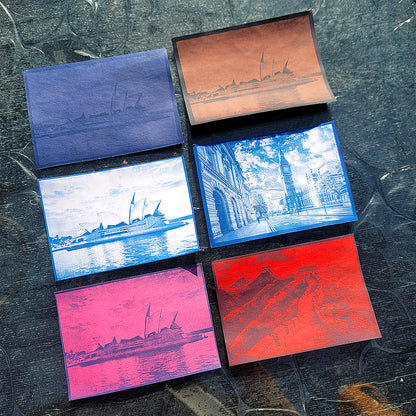 Cyanotype Set A6 Cyanotype Paper 50-Sheet Bulk Refill Sun Printing Paper DIY Supplies For Interest Classes/Stall Wholesale Bookmark/Creative Card Making