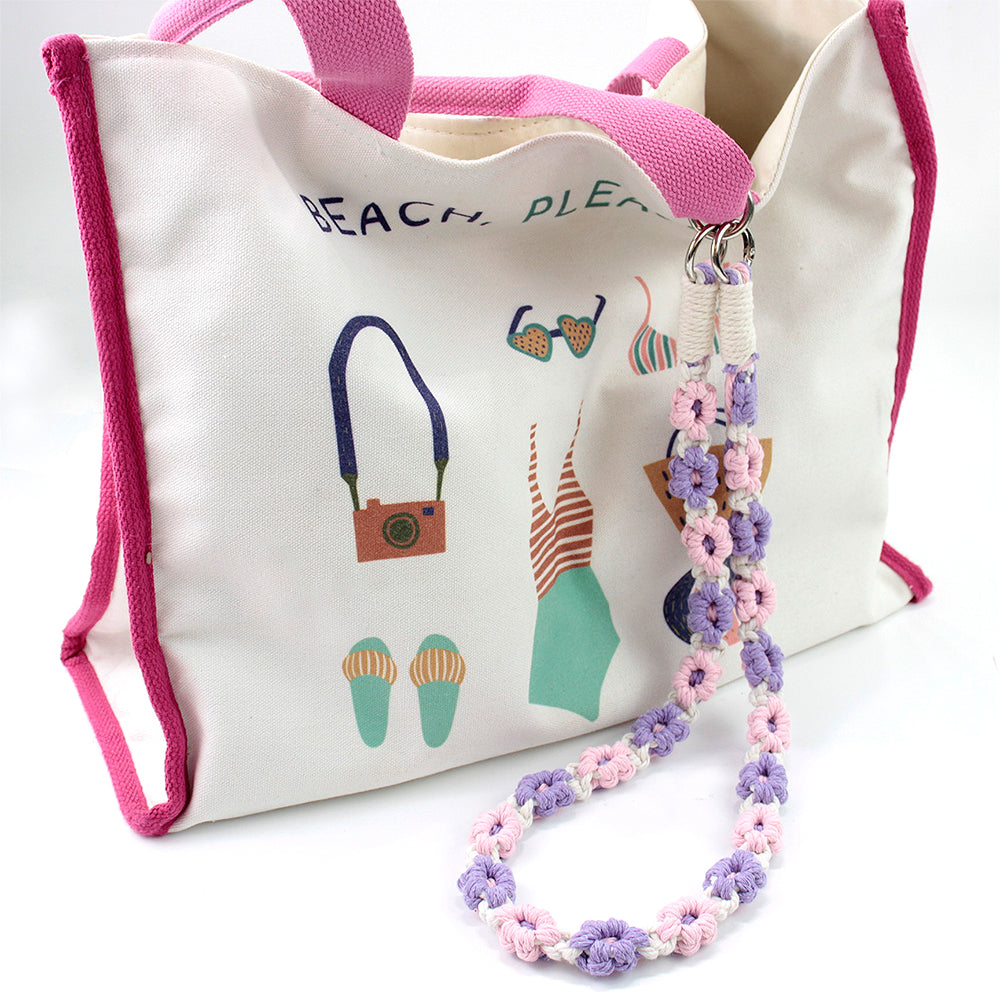 Macrame Kit Daisy Phone Lanyard Weaving Kit | Multi-Colors | Spaced-Color Daisy Pattern | Camera Lanyard/Anti-Lost Strap | Beginner-Friendly
