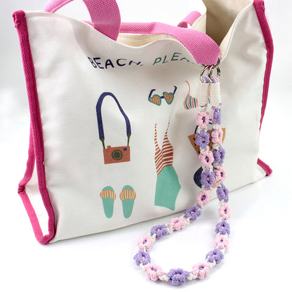 Macrame Kit Daisy Phone Lanyard Weaving Kit | Multi-Colors | Spaced-Color Daisy Pattern | Camera Lanyard/Anti-Lost Strap | Beginner-Friendly