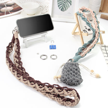 Macrame Kit Diagonal Curl Knot Phone Lanyard/Keychain Kit | Dopamine Contrast Colors | Camera Strap/Bag Strap | Beginner-Friendly