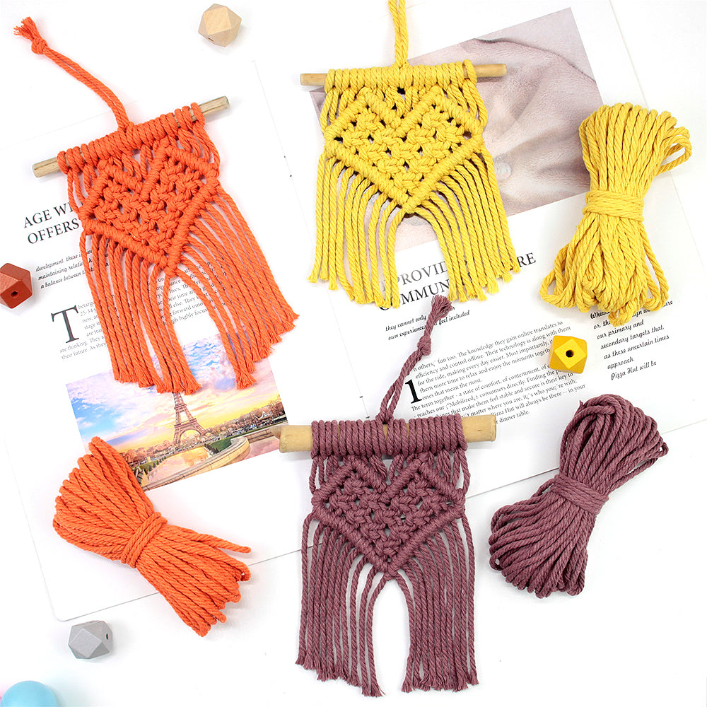 Macrame Kit Mini Love Tapestry Weaving Kit | Driftwood+Fringes | Car Mirror/Home Decor | Beginner-Friendly
